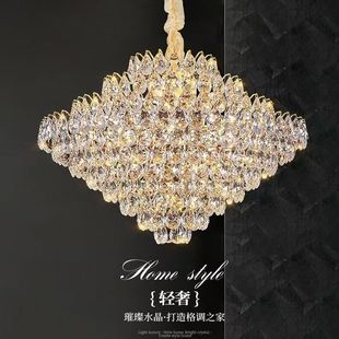 轻奢水晶吊灯奢华客厅灯现代简约大气2025年新款高档别墅餐厅灯具