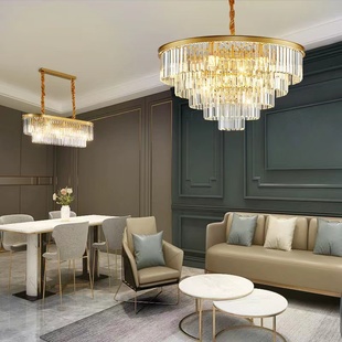 轻奢水晶吊灯高档大气客厅灯现代简约新款 大厅餐厅led吸顶灯吊灯