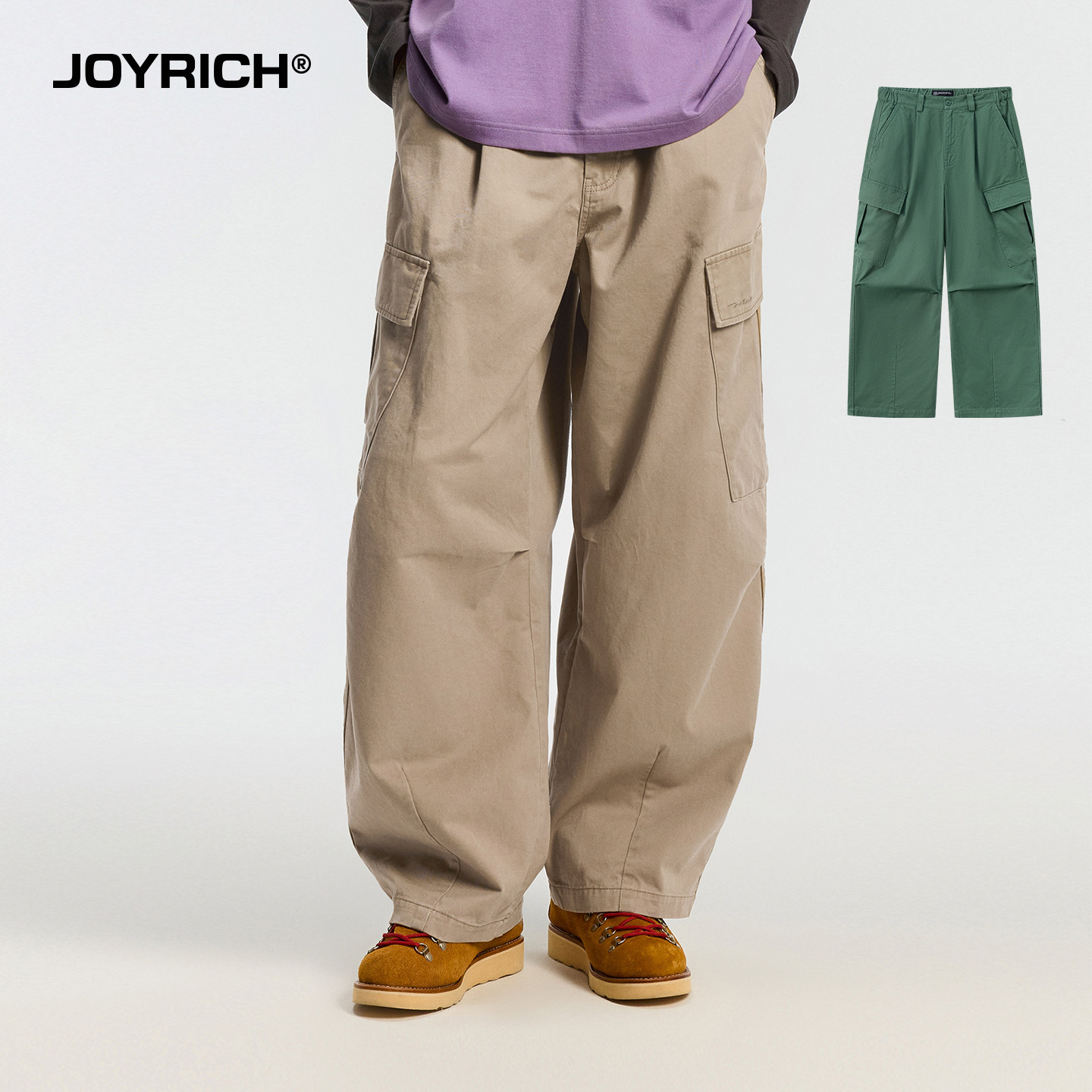 JOYRICH美式街头宽松复古水洗工装长裤多口袋25秋新品男女同款
