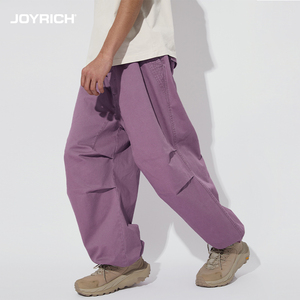 JOYRICH美式街头降落伞裤伞兵裤水洗阔腿长裤24春夏新款男女同款