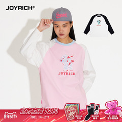 JOYRICH美式街头多眼熊印花宽松插肩长袖T恤25春秋款男女明星同款