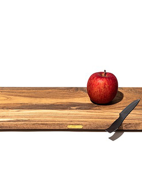 日本进口PUEBCO矩形柚木砧板铸铁把手家用厨房专用抗菌防霉面包盘