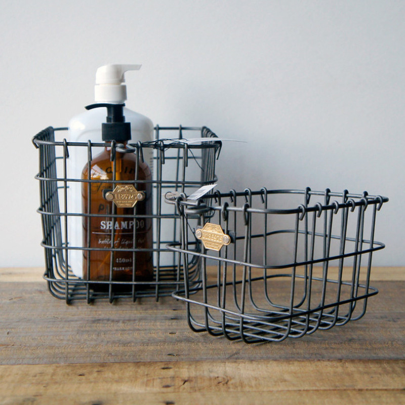 PUEBCO钢丝铁艺储物篮杂物收纳