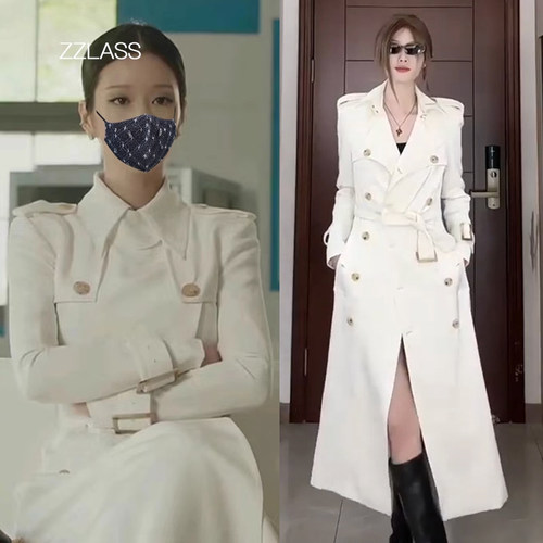 高级感修身长款大衣女风衣外套