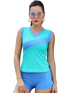 竞浪泳衣女夏分体两件套显瘦 新款保守专业竞速运动训练平角泳装