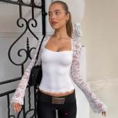 sleeved Lace top蕾丝镂空拼接上衣 patchwork long hollowed out