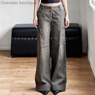 Workwear pocket straight leg pants工装口袋低腰直筒牛仔裤辣妹