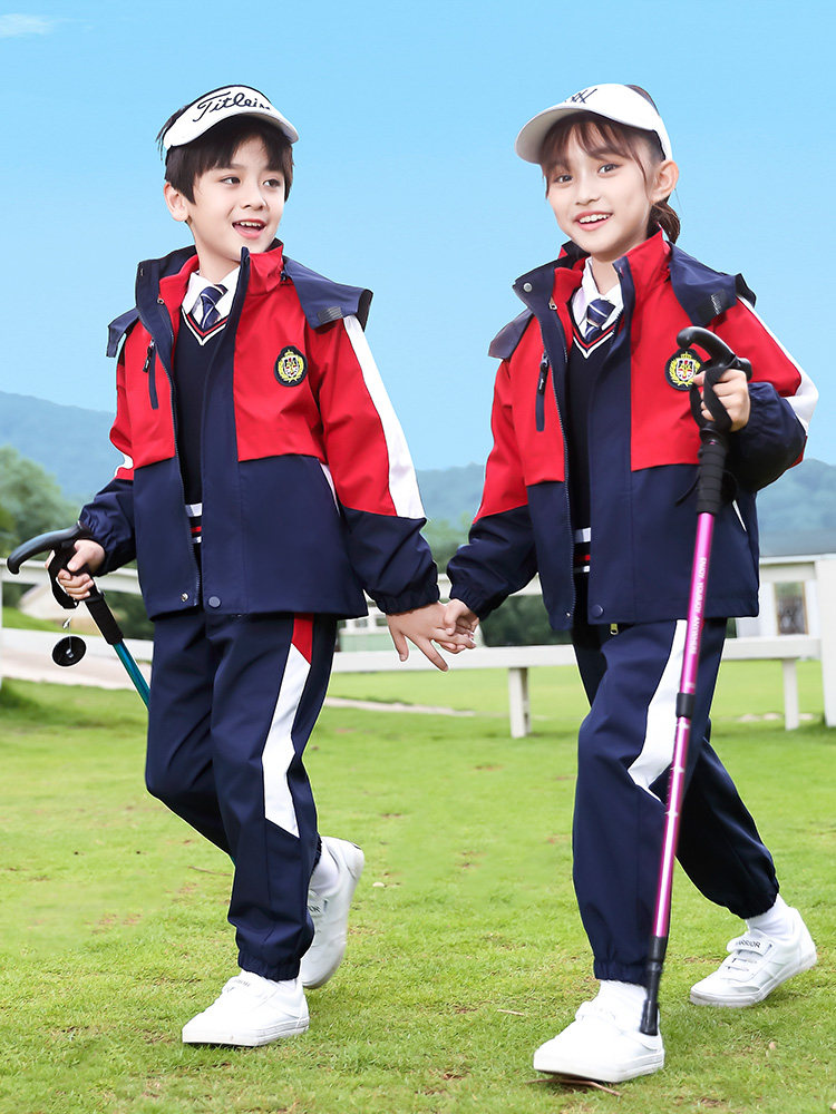 KINDERGARTEN UNIFORMS CLASS UNIFORMS WINTER CHILDRENS SCHOOL UNIFORMS PRIMARY SCHOOL STUDENTS FLEECE LINER THREE-IN-ONE THICKENED JACKET SET
