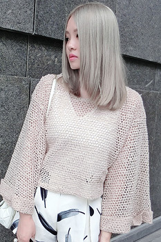 独家超家阔袖网款网洞针织罩衫