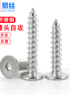 304不锈钢ca超薄头自攻扁平头CM内六角自攻螺丝平头自攻丝钉M2-M8