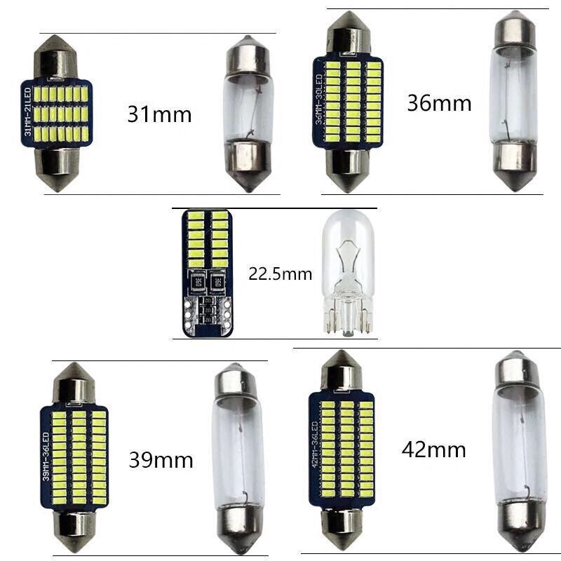 자동차 독서 전구 LED 실내 조명 조명 인테리어 하이라이트 수정 번호판 조명 트렁크 라이트 12V 더블 팁 라이트