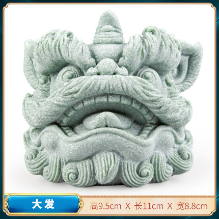 逗兽记国潮祥瑞狮头大发茶宠茶玩摆件家居客厅茶桌造景装饰送礼品