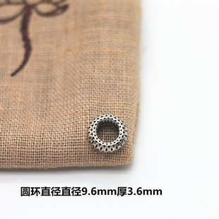 S925纯银粗圆环DIY配件配饰记数文玩手工编织散珠线星月金刚菩提