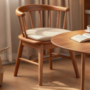 旋转木椅实木圈椅家用休闲椅可旋转靠背椅阳台休闲椅餐厅书房围椅