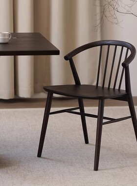 实木餐桌椅2026新款家用小户型化妆椅客厅阳台喝茶椅中古风靠背椅