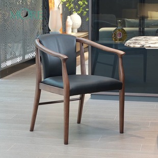 实木餐椅家用靠背椅书桌椅咖啡厅客厅休闲椅子扶手椅洽谈椅子茶椅