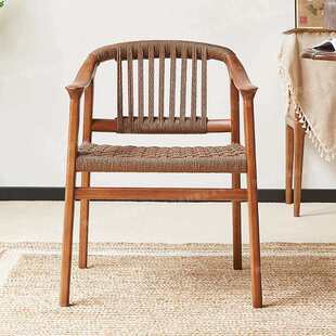 实木餐桌椅家用中式藤编椅休闲靠背椅2026新款茶桌椅客厅扶手椅子