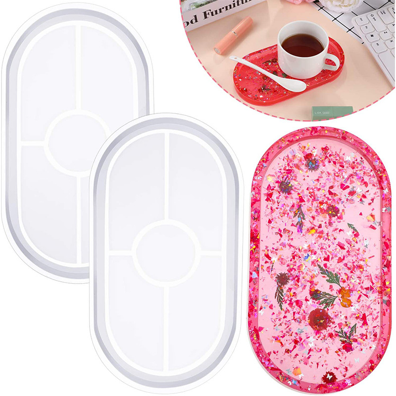 DIY Crystal Dropper Epoxy Resin Mold Mirror Elliptical Dish