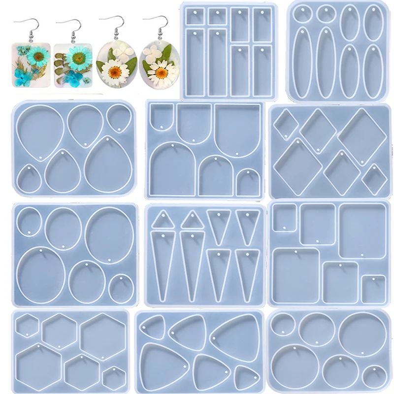 Geometric Earring Pendant Silicone Mold For Epoxy Resin DIY