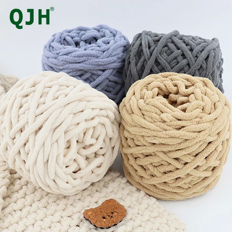 Chunky Blanket Knitting Yarn, Luxury Thick Polyester Jumbo W
