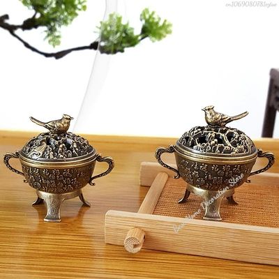 Mini Creative Metal Magpie Auspicious Incense Burner Square