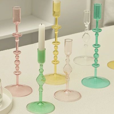 Slim Candlestick Holder Glass Candle Holders Home Decor Glas