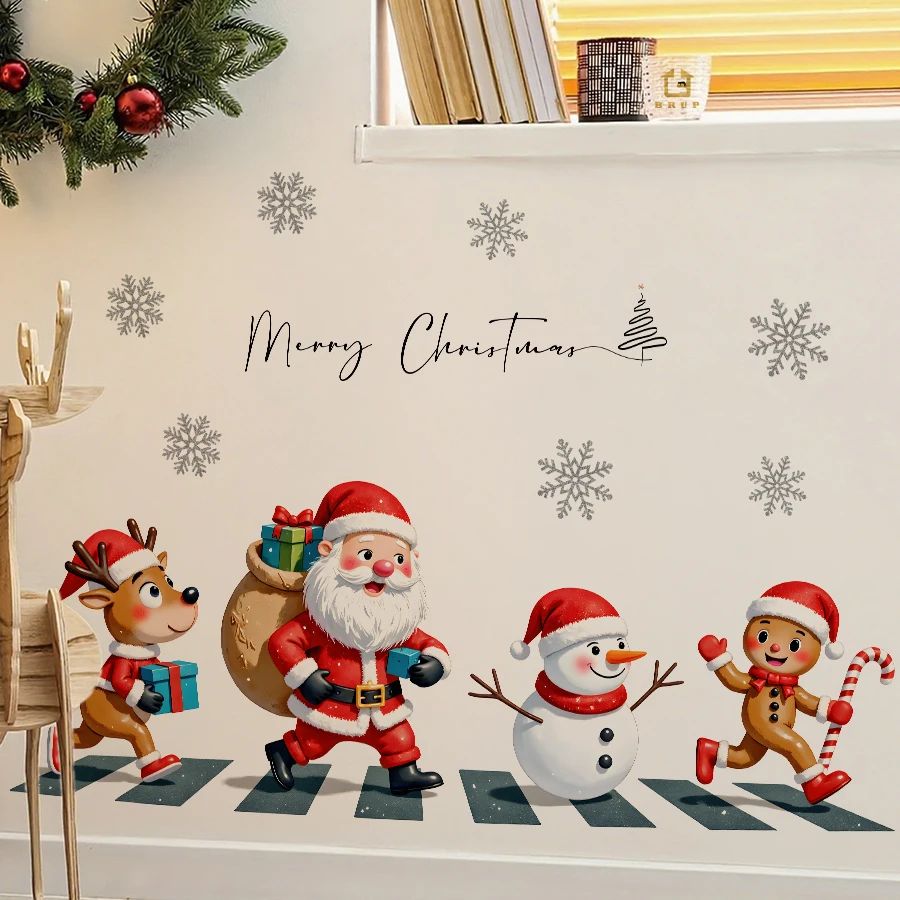 Merry Christmas Snowman Gingerbread Wallpaper? Removable Sel