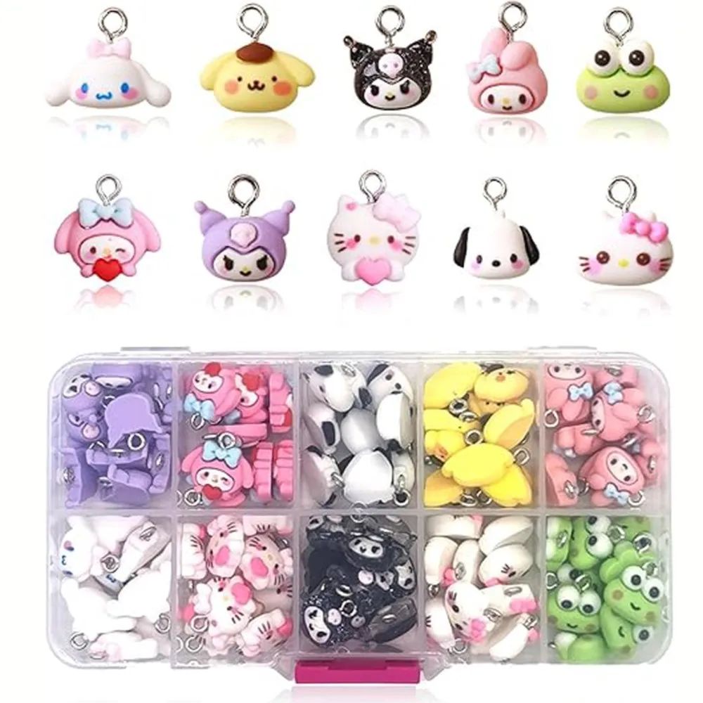 35/50pcs Sanrio Characeters Cartoon Nail Charms Kit Kawaii K
