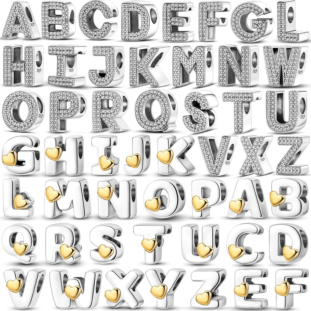 Fit Original Bangle Bracelet DIY A-Z Alphabet Charms Bead 92