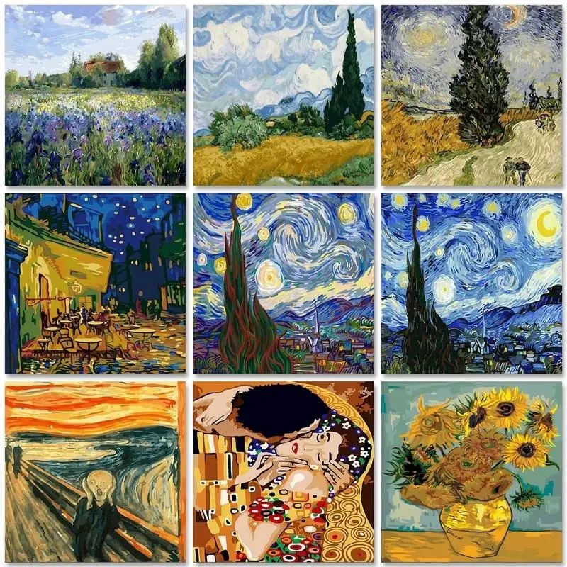 Van Gogh Oil Painting By Numbers Scenery 60x75cm Paint By Nu