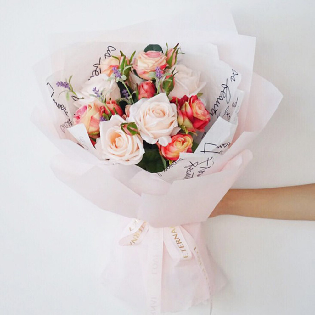 20개 꽃 투톤 종이 포장 선물 포장 뉴트라