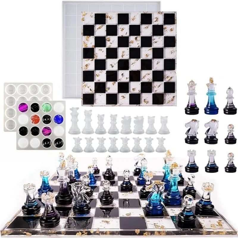 DIY Crystal Epoxy Resin Mold 3D Chess Piece Silicone Mould F
