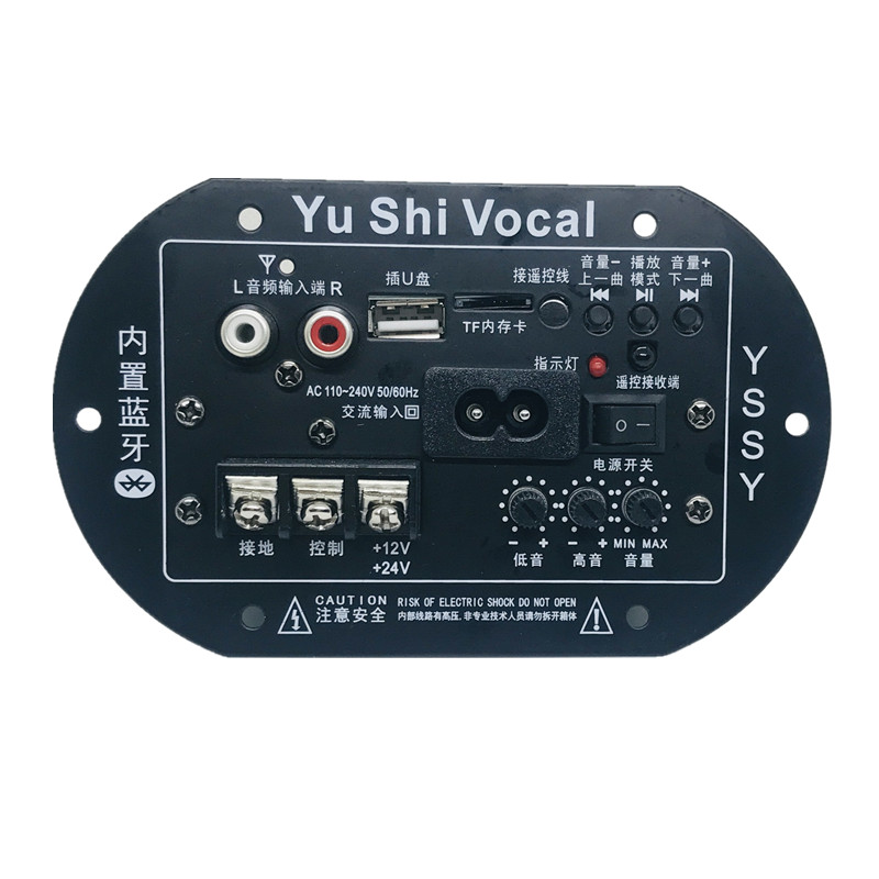 D60蓝牙通话功放板 12V24V220V大功率多功能低音炮芯6寸8寸插卡板