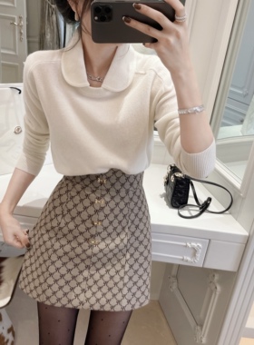 RUBBIT新品 精致小蛮腰半裙 高腰显瘦小A字短裙简约气质女