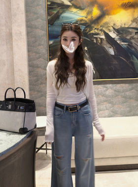 RUBBIT早秋防晒 浪漫木耳波浪边开衫  天丝绵微透轻薄防晒上衣女