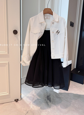 RUBBIT秋款“高智老钱”柔软水洗 休闲白牛仔外套 显瘦轮廓感外套