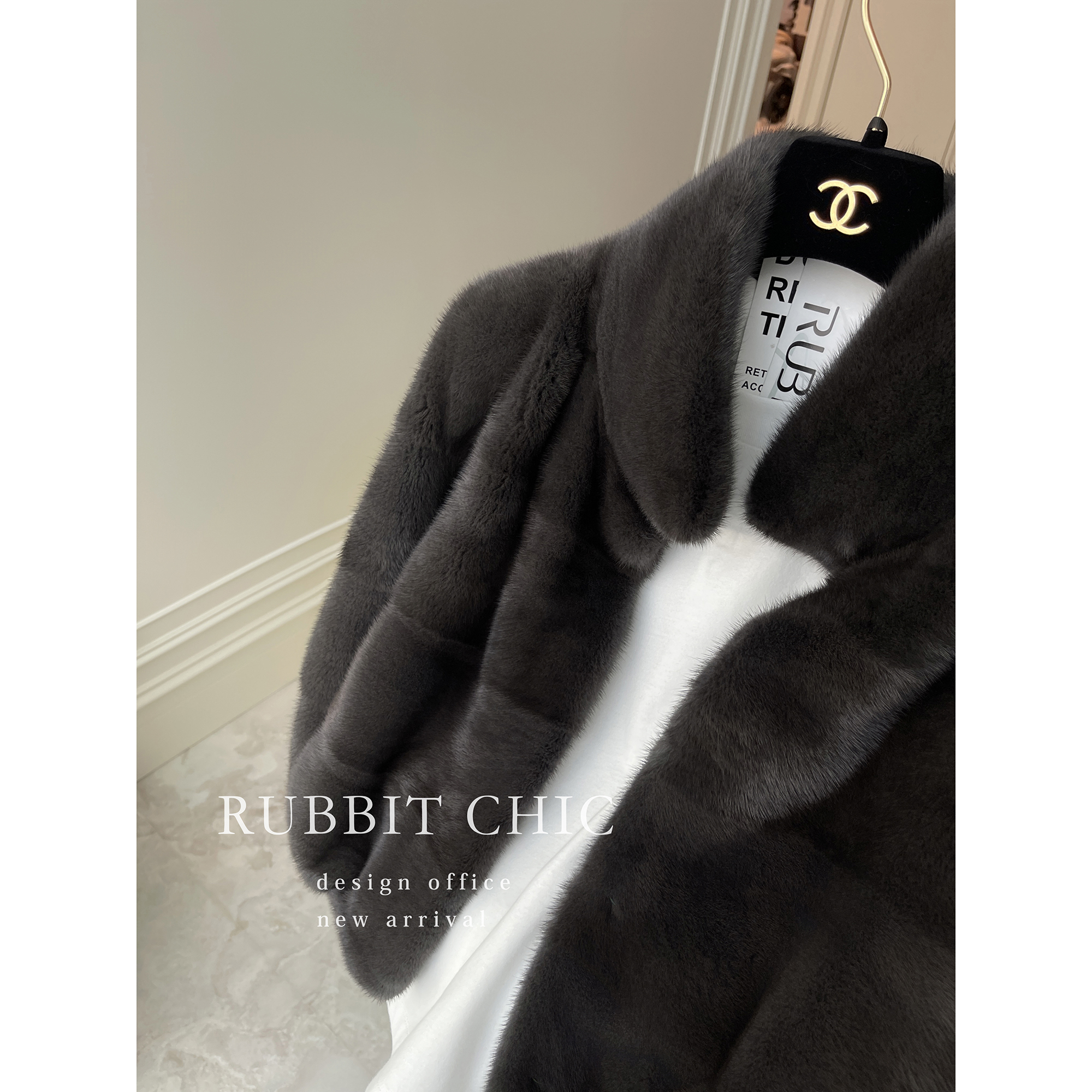 RUBBIT 奢华水貂皮草短款外套