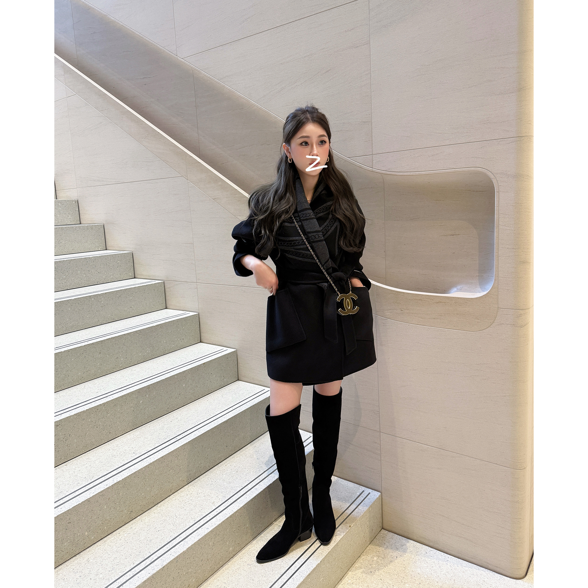 RUBBIT“精致暖奢”系 山羊绒澳洲羊毛云朵感双面呢腰带大衣外套