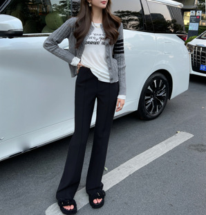 显瘦掐腰鱼骨高腰微喇显腿长休闲小微喇长裤 RUBBIT四季 百搭好穿