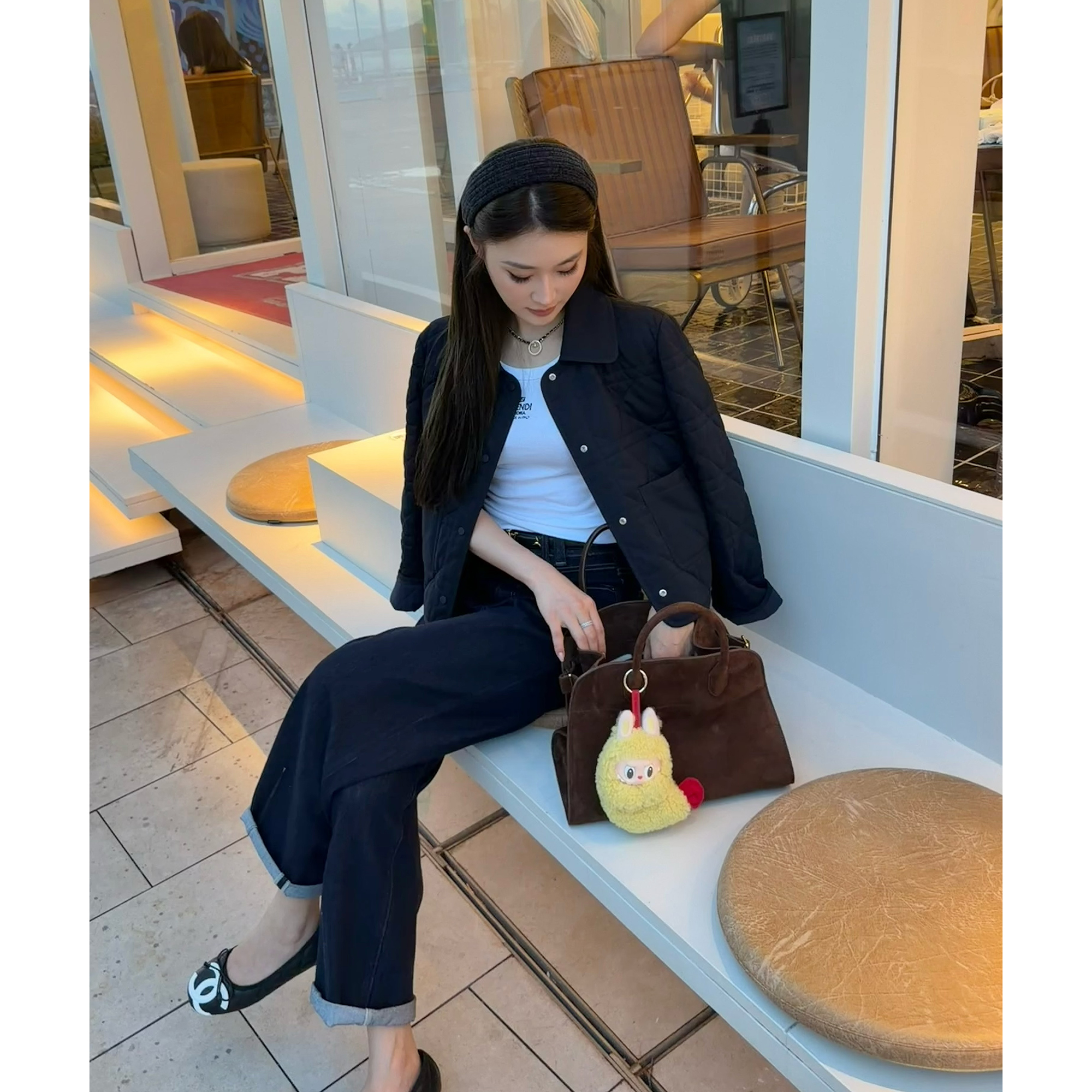 RUBBIT“经典极简风”气质款正肩小棉服 轻薄保暖翻领短外套 通勤