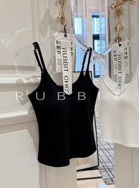 RUBBIT CHIC 美式爱豆背心 自带胸垫裸感吸汗显瘦V领小吊带内搭