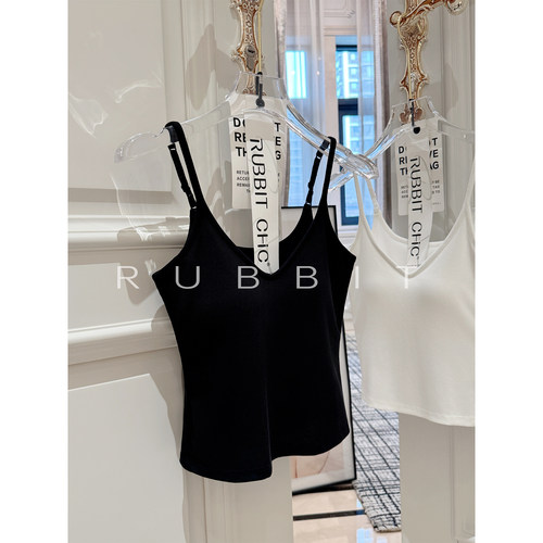 RUBBIT CHIC 美式爱豆背心 自带胸垫裸感吸汗显瘦V领小吊带内搭