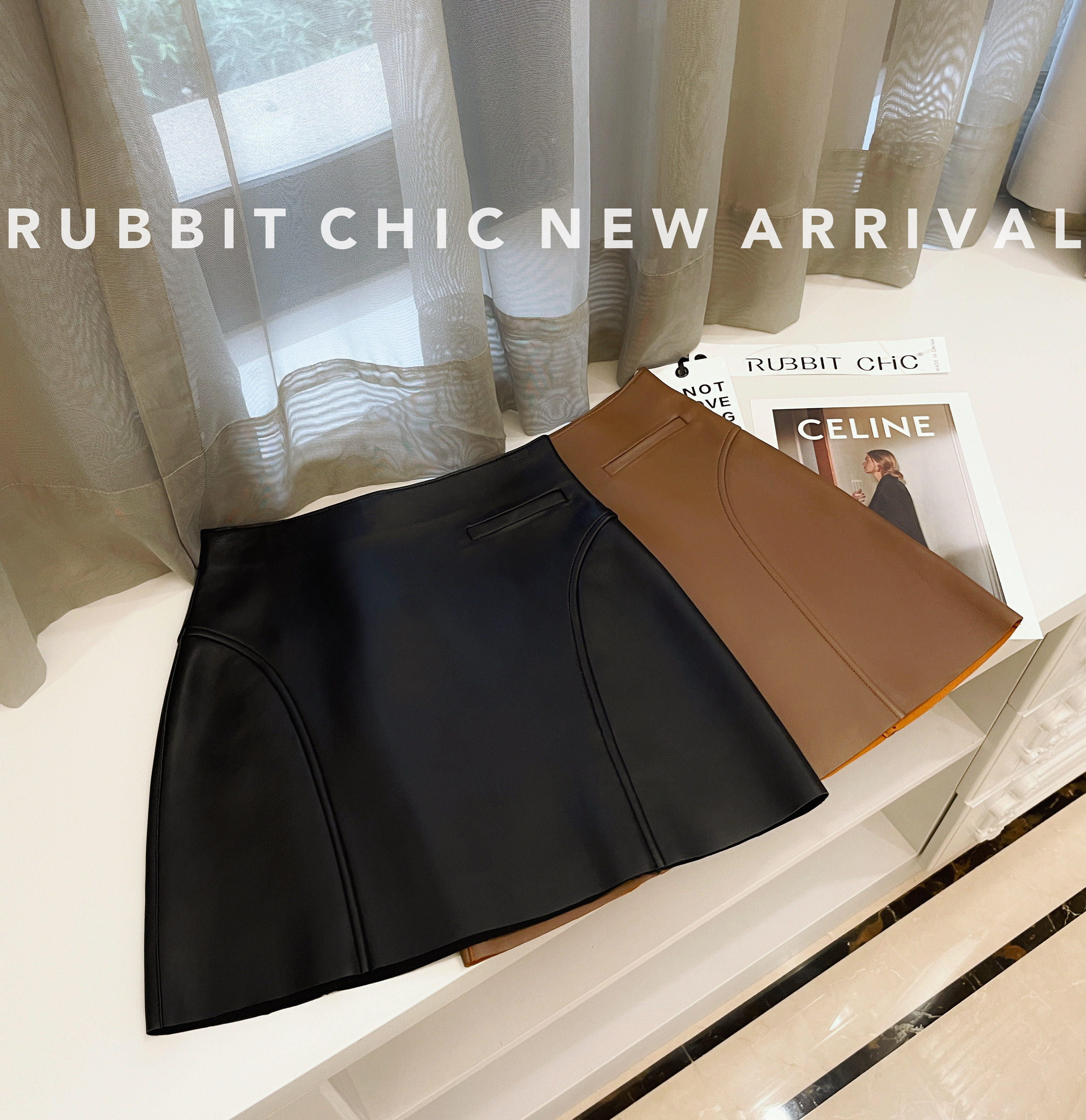 RUBBIT年底bi备~贵气搭配小羊皮半裙短裙 高腰a字小鱼尾皮裙,女装/女士精品,半身裙,淘宝优惠券,粉丝福利购,淘宝优惠卷