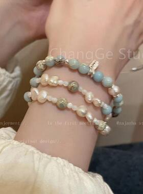 ChangGe Studio 新中式防寿石山串珠手链女ins潮小众设计感手环20