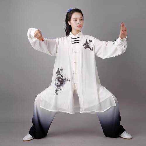 新款太极服武字彩绘水墨