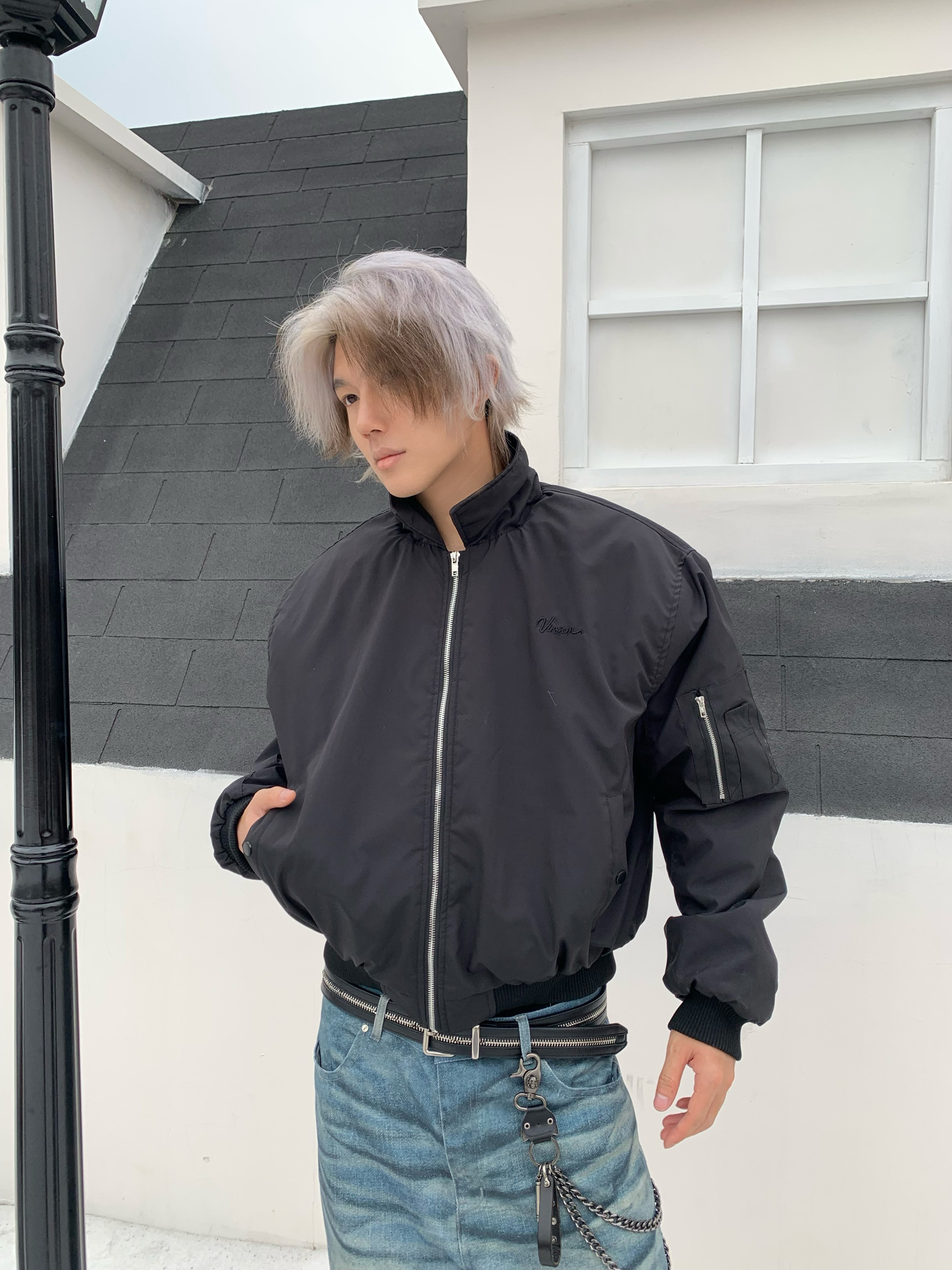 「Ueshima」美式cleanfit翻领飞行夹克棉服廓形vibe短款外套男潮