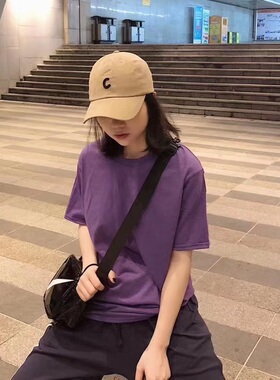 现货 Premium 马切达棉质休闲纯色打底短袖T恤情侣打底衫青春潮流