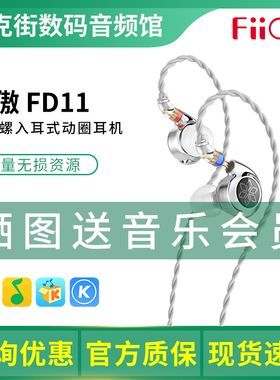 FiiO飞傲 FD11/JD1 入门3.5/TypeC音乐耳机带麦有线手机电脑通用