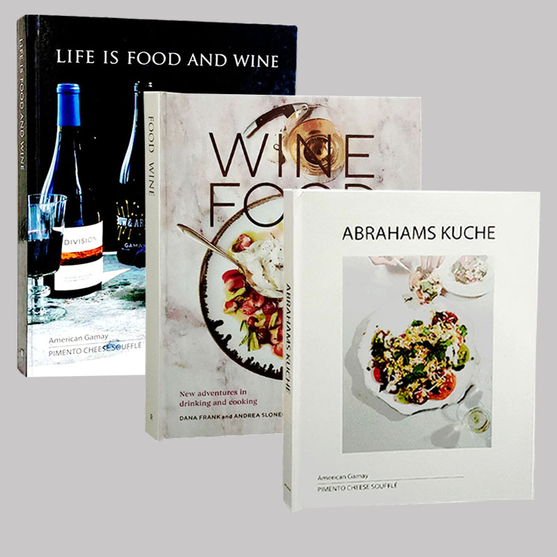 外文简约装饰真书厨房左面美食菜谱摆件西餐厅酒店红酒美食等摆放