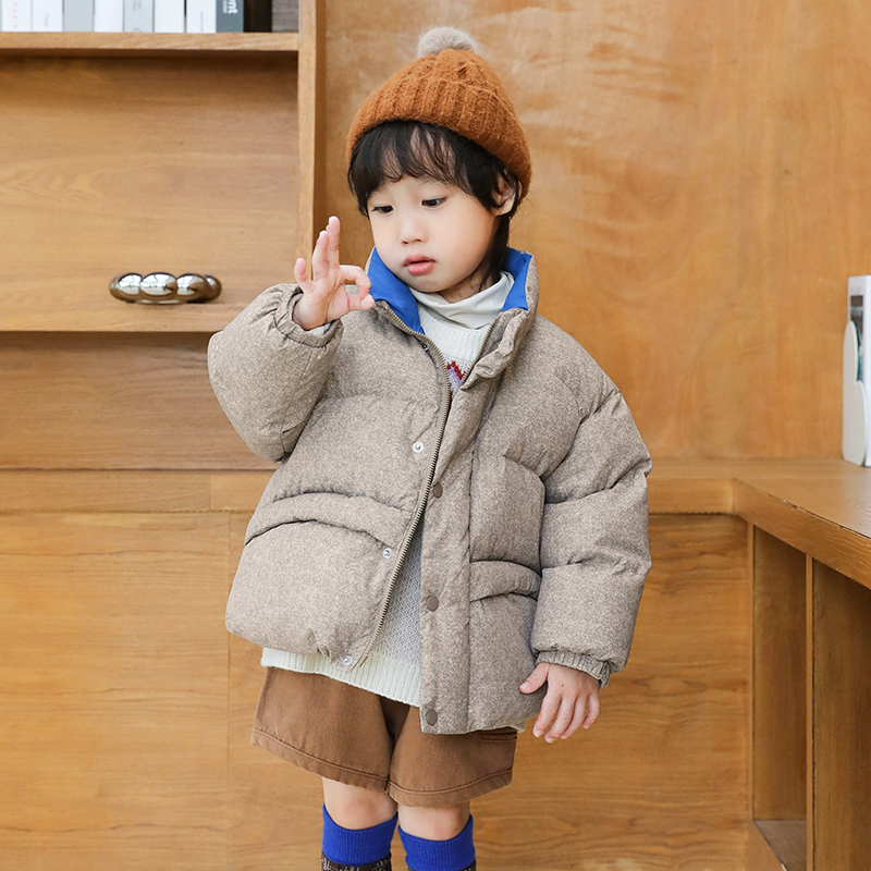 Hey on Wye儿童羽绒服男童短款2024新款洋气保暖中小童冬装面包服